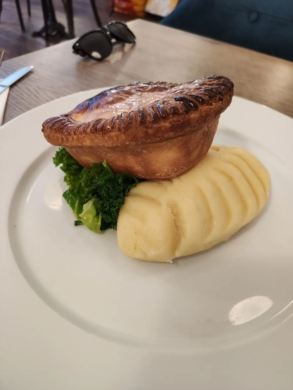 A pie with mashed potato